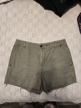 Olive Green Women's Utility Cotton Shorts
